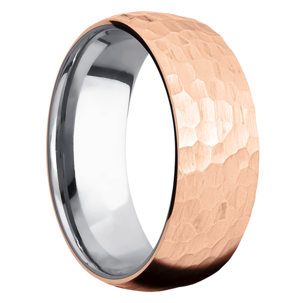14K Rose Gold Men's Ring with Tantalum 14K Gold Men's Wedding Band