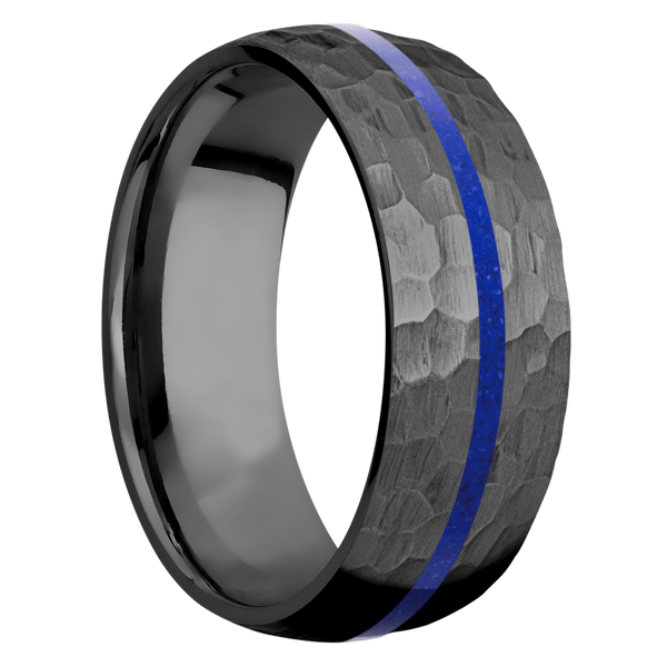 Black Zirconium Men's Ring with Lapis Lazuli