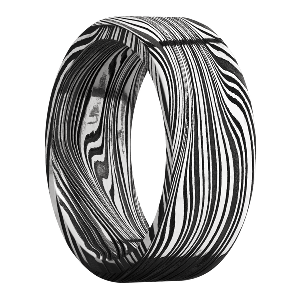 Marble Damascus Steel Men's Ring Damascus Steel Men's Wedding Band