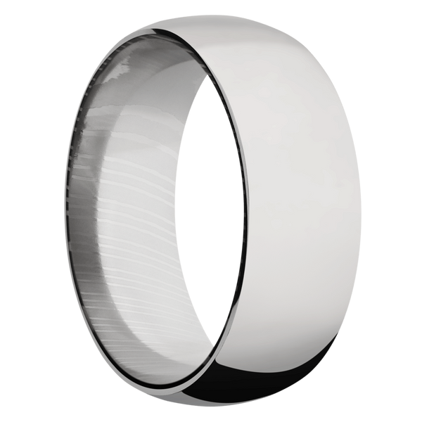 Titanium Men's Ring with Damascus Steel Damascus Steel Men's Wedding Band