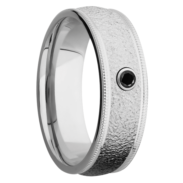Cobalt Chrome Men's Ring with Black Diamond Cobalt Chrome Men's Wedding Band