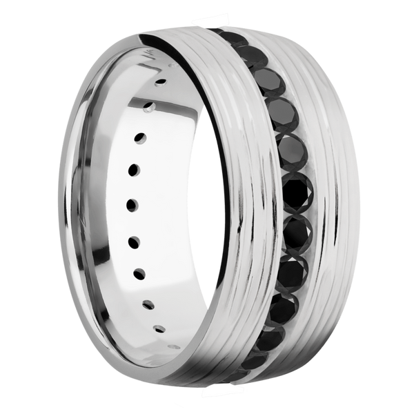 Platinum Men's Ring with Black Diamond All Rings Men's Wedding Band