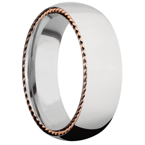 Cobalt Chrome Men's Ring with 14K Rose Gold Cobalt Chrome Men's Wedding Band