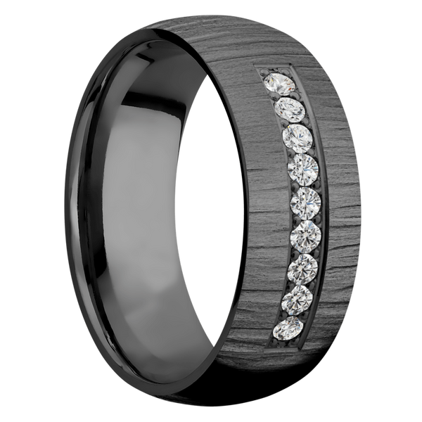 Black Zirconium Men's Ring with Lab Diamond All Rings Men's Wedding Band