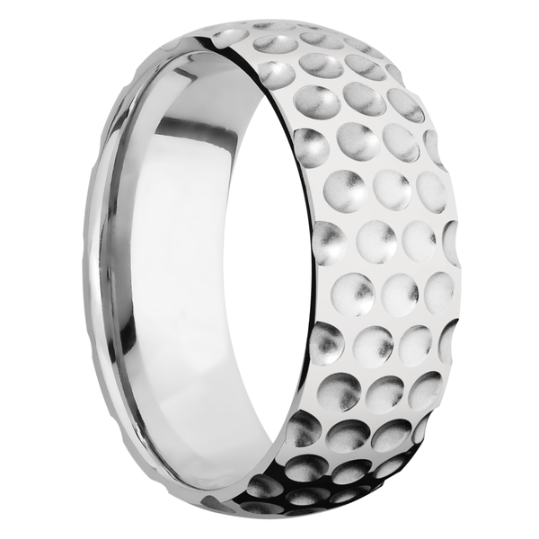 Cobalt Chrome Men's Ring with Golf Ball Design Cobalt Chrome Men's Wedding Band