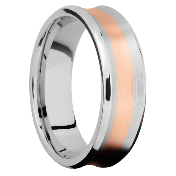 Cobalt Chrome Men's Ring with 14K Rose Gold Cobalt Chrome Men's Wedding Band