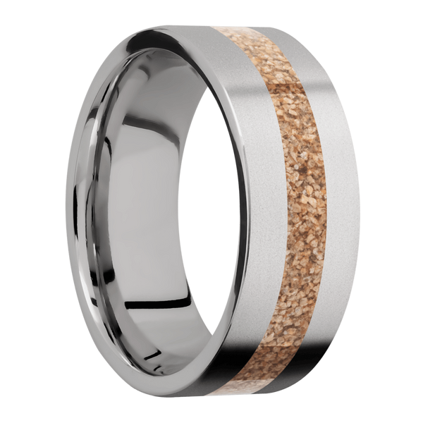 Titanium Men's Ring with Dinosaur Bone Dinosaur Bone Men's Wedding Band