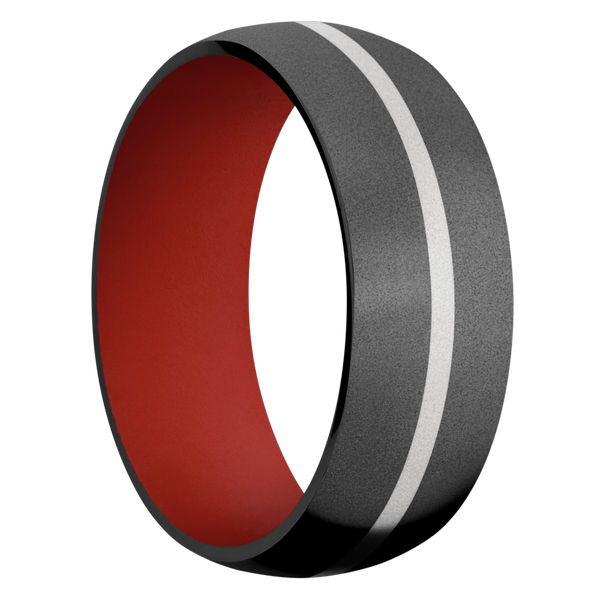 Black Zirconium Men's Ring with Platinum and Cerakote Cerakote Men's Wedding Band