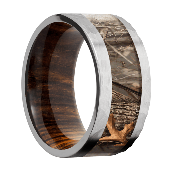 Titanium Kins Camo Men's Ring with Cocobolo Wood Men's Wedding Band