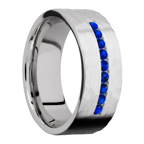 Cobalt Chrome Men's Ring with Sapphire Cobalt Chrome Men's Wedding Band