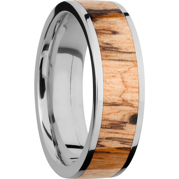 Titanium Men's Ring with Spalted Tamarind Wood Men's Wedding Band