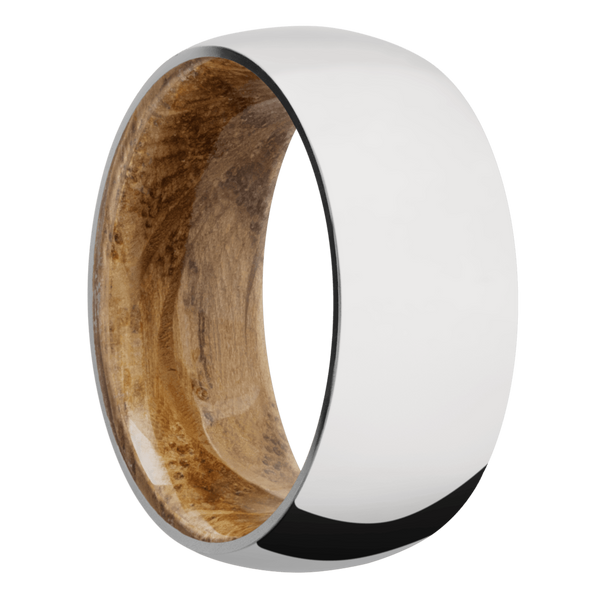 Cobalt Chrome Men's Ring with Whiskey Barrel Wood Cobalt Chrome Men's Wedding Band