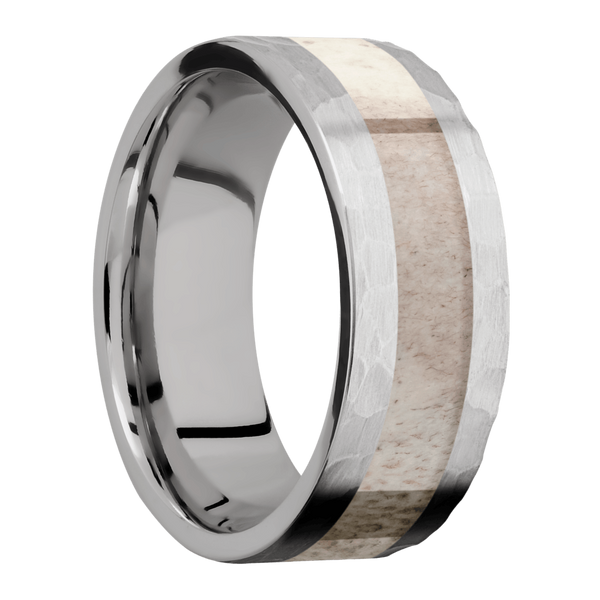 Titanium Men's Ring with Antler All Rings Men's Wedding Band