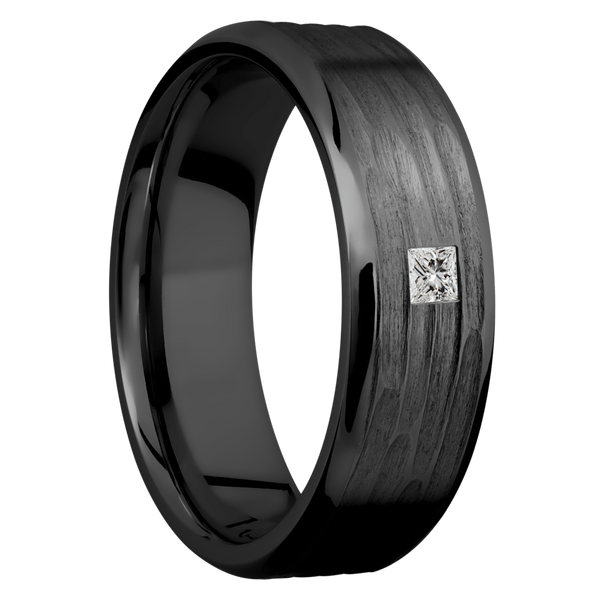Black Zirconium Men's Ring with Diamond All Rings Men's Wedding Band