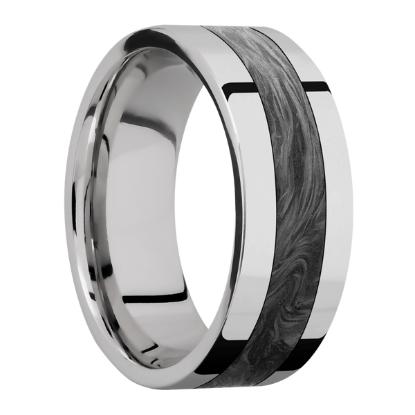 Platinum Men's Ring with Carbon Fiber