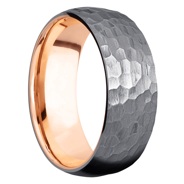 Tantalum Men's Ring with 14K Rose Gold 14K Gold Men's Wedding Band