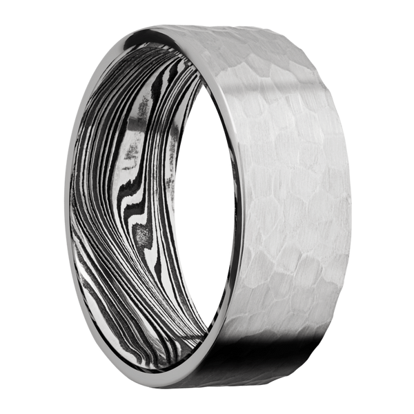 Titanium Men's Ring with Damascus Steel Damascus Steel Men's Wedding Band