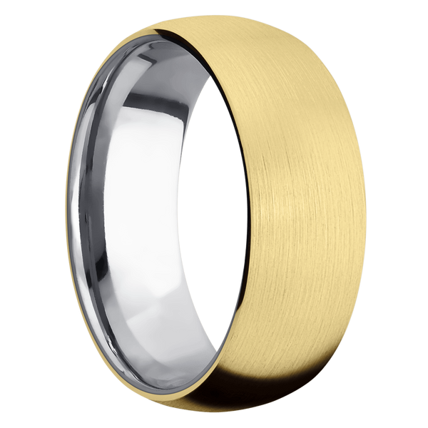 14K Yellow Gold Men's Ring with Tantalum 14K Gold Men's Wedding Band
