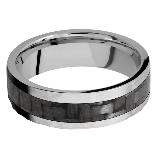 Titanium Men's Ring with Carbon Fiber Carbon Fiber Men's Wedding Band