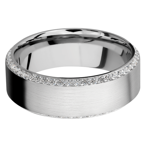 14K White Gold Men's Ring with Diamond 14K Gold Men's Wedding Band