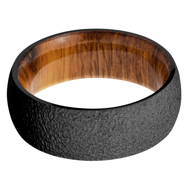 Black Zirconium Men's Ring with Desert Ironwood Sleeve