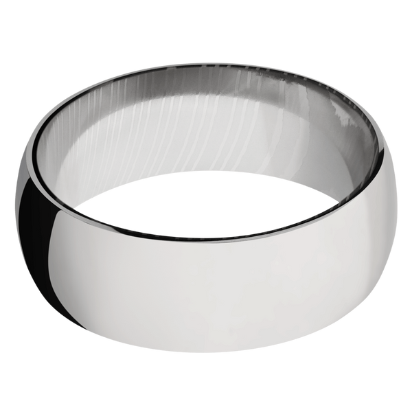 Titanium Men's Ring with Damascus Steel Damascus Steel Men's Wedding Band