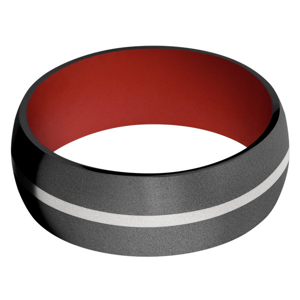 Black Zirconium Men's Ring with Platinum and Cerakote Cerakote Men's Wedding Band