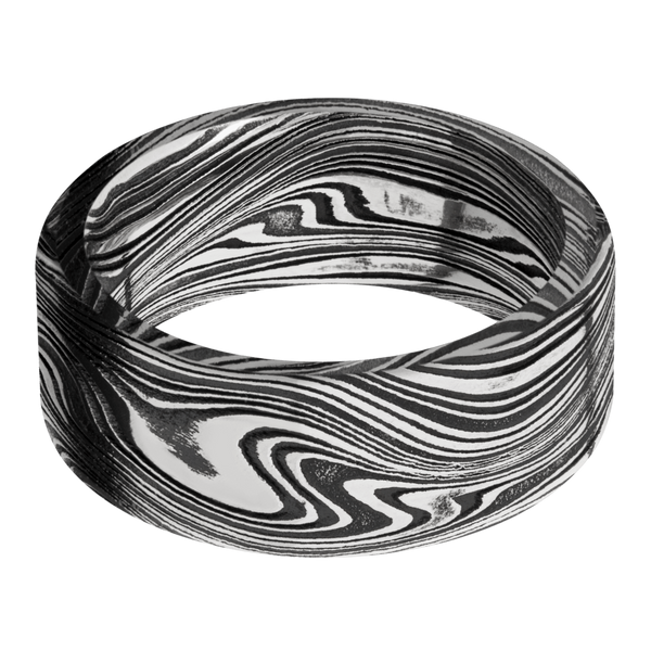 Marble Damascus Steel Men's Ring Damascus Steel Men's Wedding Band