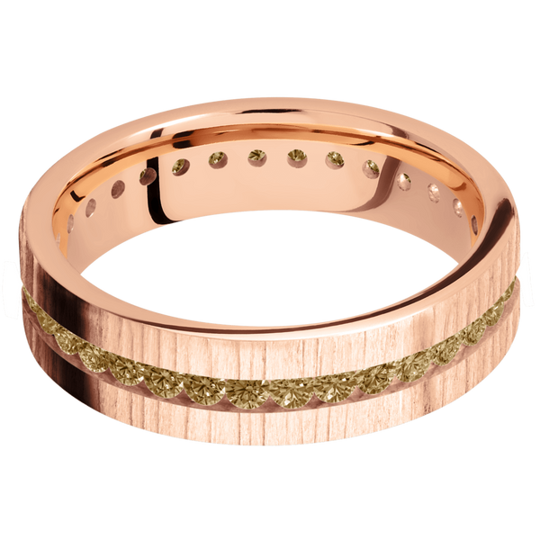 14K Rose Gold Men's Ring with Coco Diamond Narrow Rings Men's Wedding Band