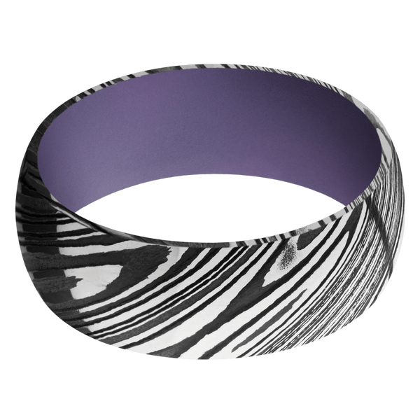 Damascus Steel Men's Ring with Cerakote Damascus Steel Men's Wedding Band