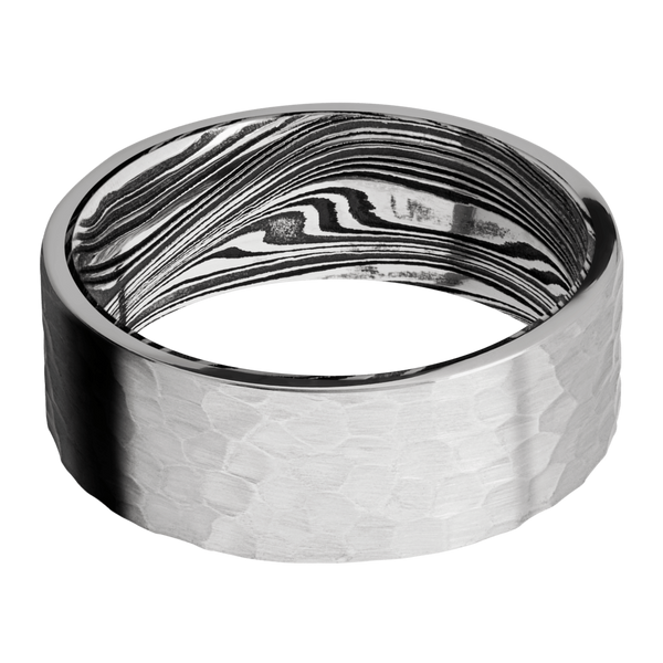 Titanium Men's Ring with Damascus Steel Damascus Steel Men's Wedding Band