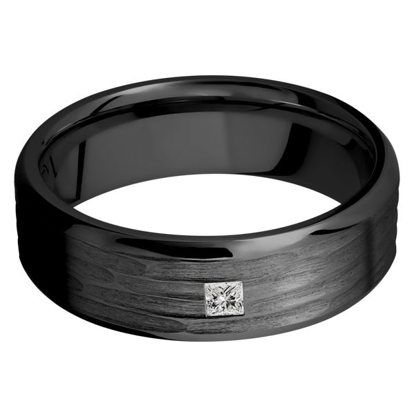 Black Zirconium Men's Ring with Diamond All Rings Men's Wedding Band