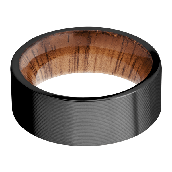 Black Zirconium Men's Ring with Koa Wood Wood Men's Wedding Band