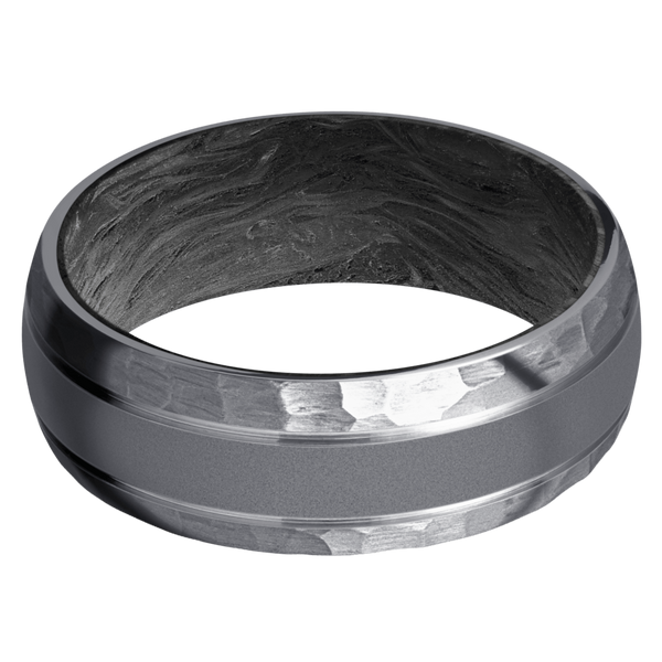 Tantalum Men's Ring with Carbon Fiber Carbon Fiber Men's Wedding Band