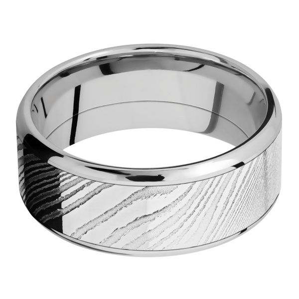 Cobalt Chrome Men's Ring with Damascus Steel Damascus Steel Men's Wedding Band