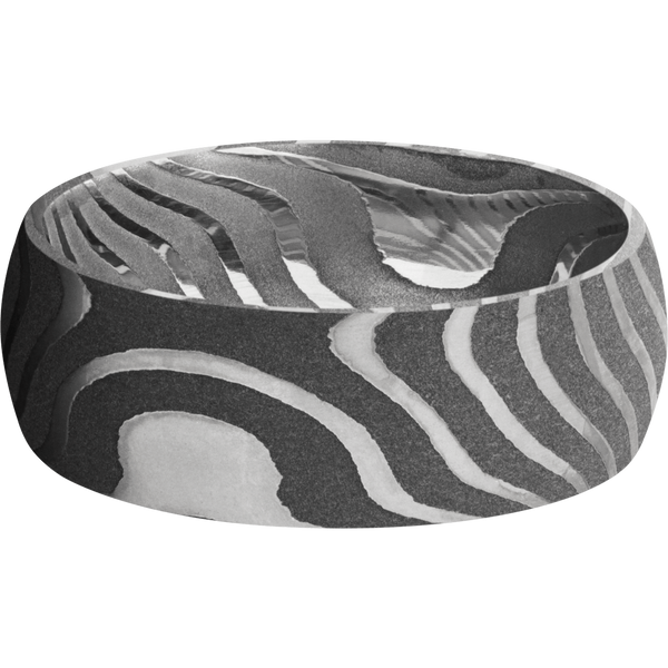 Tiger Damascus Steel Men's Ring Damascus Steel Men's Wedding Band