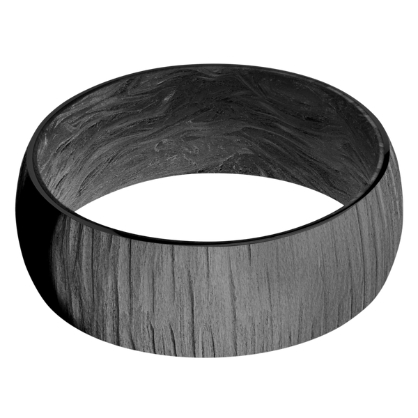 Black Zirconium Men's Ring with Carbon Fiber Carbon Fiber Men's Wedding Band