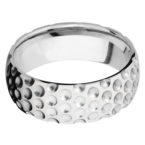 Cobalt Chrome Men's Ring with Golf Ball Design Cobalt Chrome Men's Wedding Band
