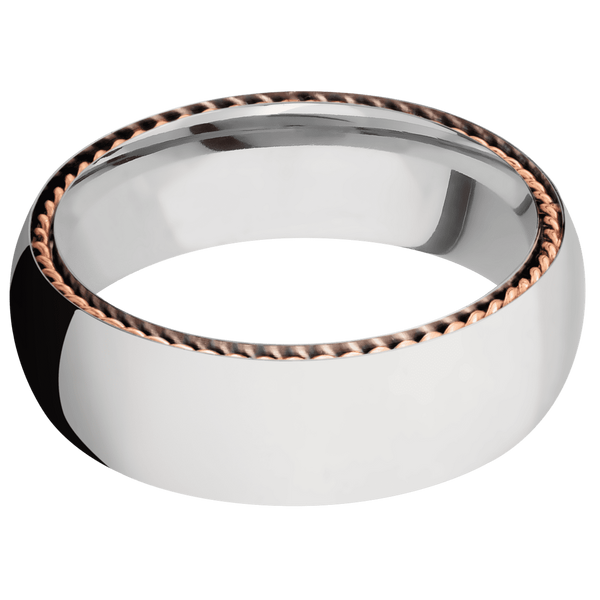 Cobalt Chrome Men's Ring with 14K Rose Gold Cobalt Chrome Men's Wedding Band
