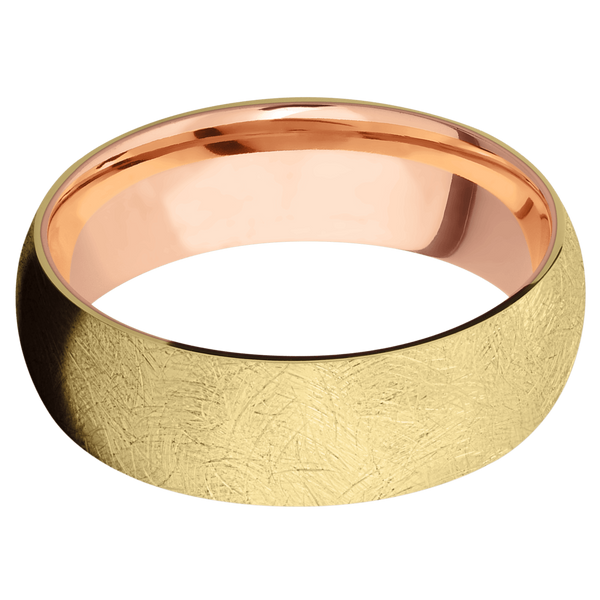 14K Yellow Gold Men's Ring with 14K Rose Gold 14K Gold Men's Wedding Band