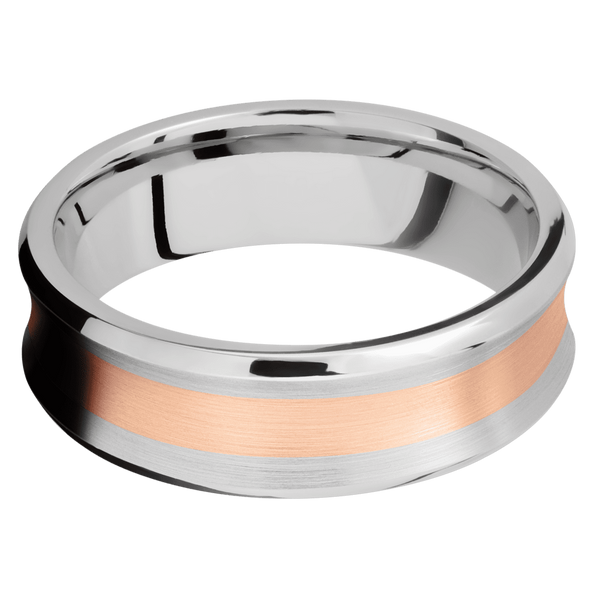 Cobalt Chrome Men's Ring with 14K Rose Gold Cobalt Chrome Men's Wedding Band
