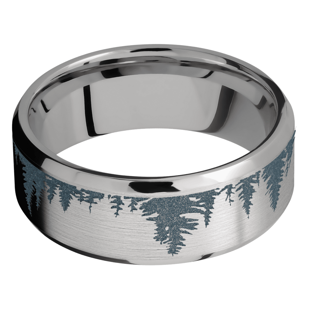 Blue titanium wedding rings deals
