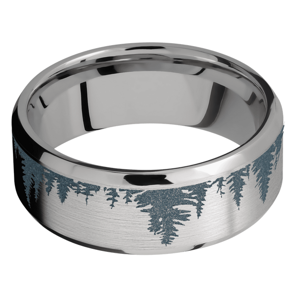 Titanium Men's Ring with Spruce Tree Design Tree Designs Men's Wedding Band