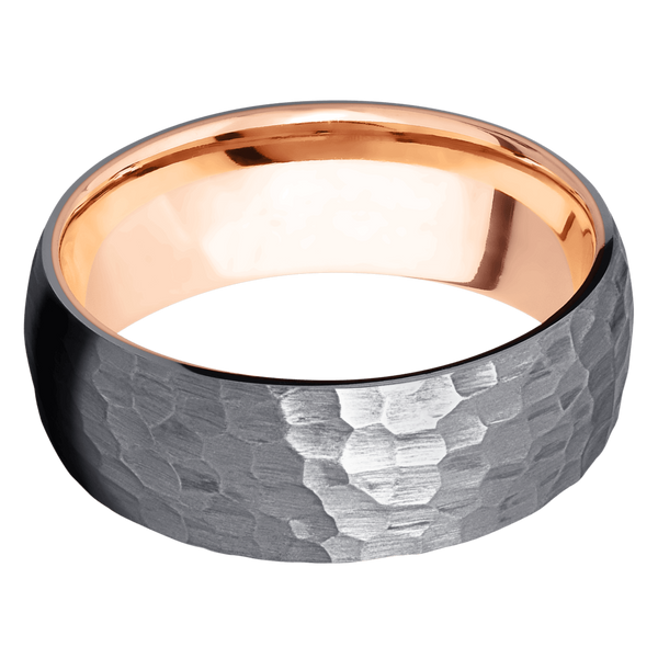 Tantalum Men's Ring with 14K Rose Gold 14K Gold Men's Wedding Band