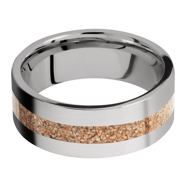 Titanium Men's Ring with Dinosaur Bone Dinosaur Bone Men's Wedding Band