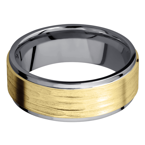 Tantalum Men's Ring with 14K Yellow Gold 14K Gold Men's Wedding Band
