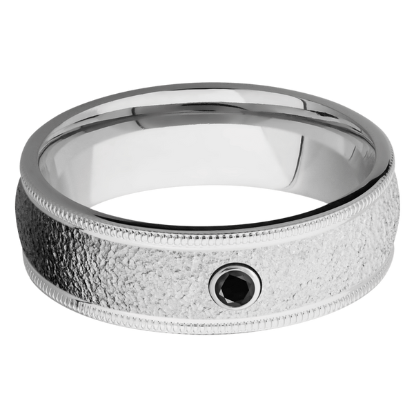 Cobalt Chrome Men's Ring with Black Diamond Cobalt Chrome Men's Wedding Band