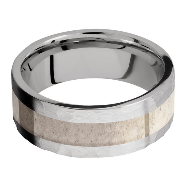Titanium Men's Ring with Antler All Rings Men's Wedding Band
