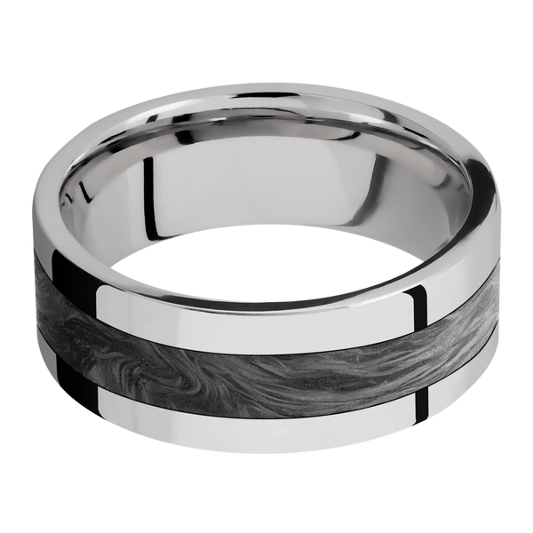 Platinum Men's Ring with Carbon Fiber