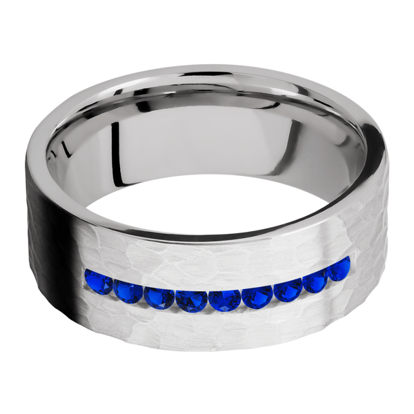 Cobalt Chrome Men's Ring with Sapphire Cobalt Chrome Men's Wedding Band